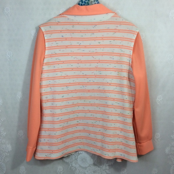 Vintage Orange Cream Blouse Vest Set L - Picture 6 of 8